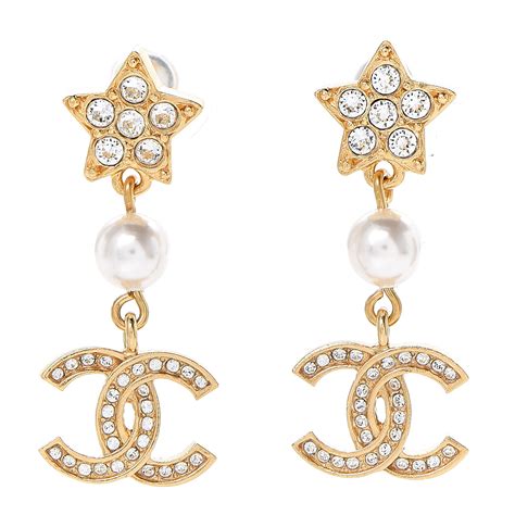 chanel crystal cc star earri|Chanel earrings for women.